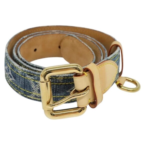 LOUIS VUITTON Monogram Denim Ceinture Belt Blue - Picture 1 of 15